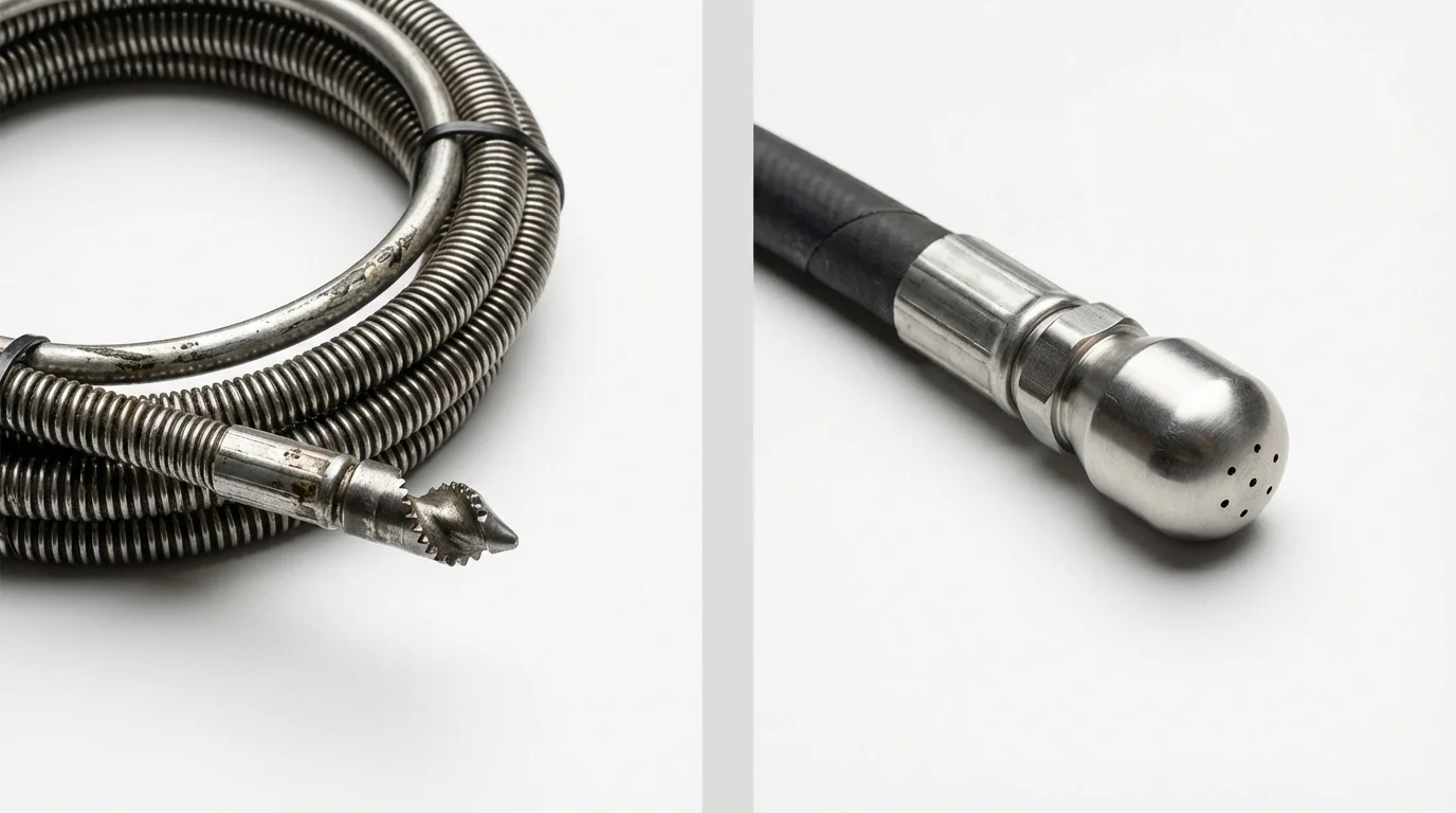 Drain snake cable and hydro jetting nozzle used for drain cleaning in Marion, KY